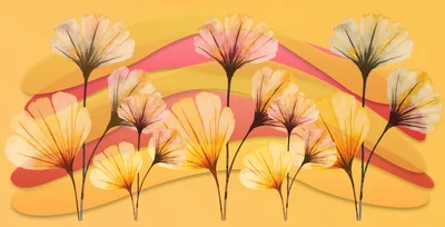Watercolor Ginkgo Leaf Pattern With Abstract Background