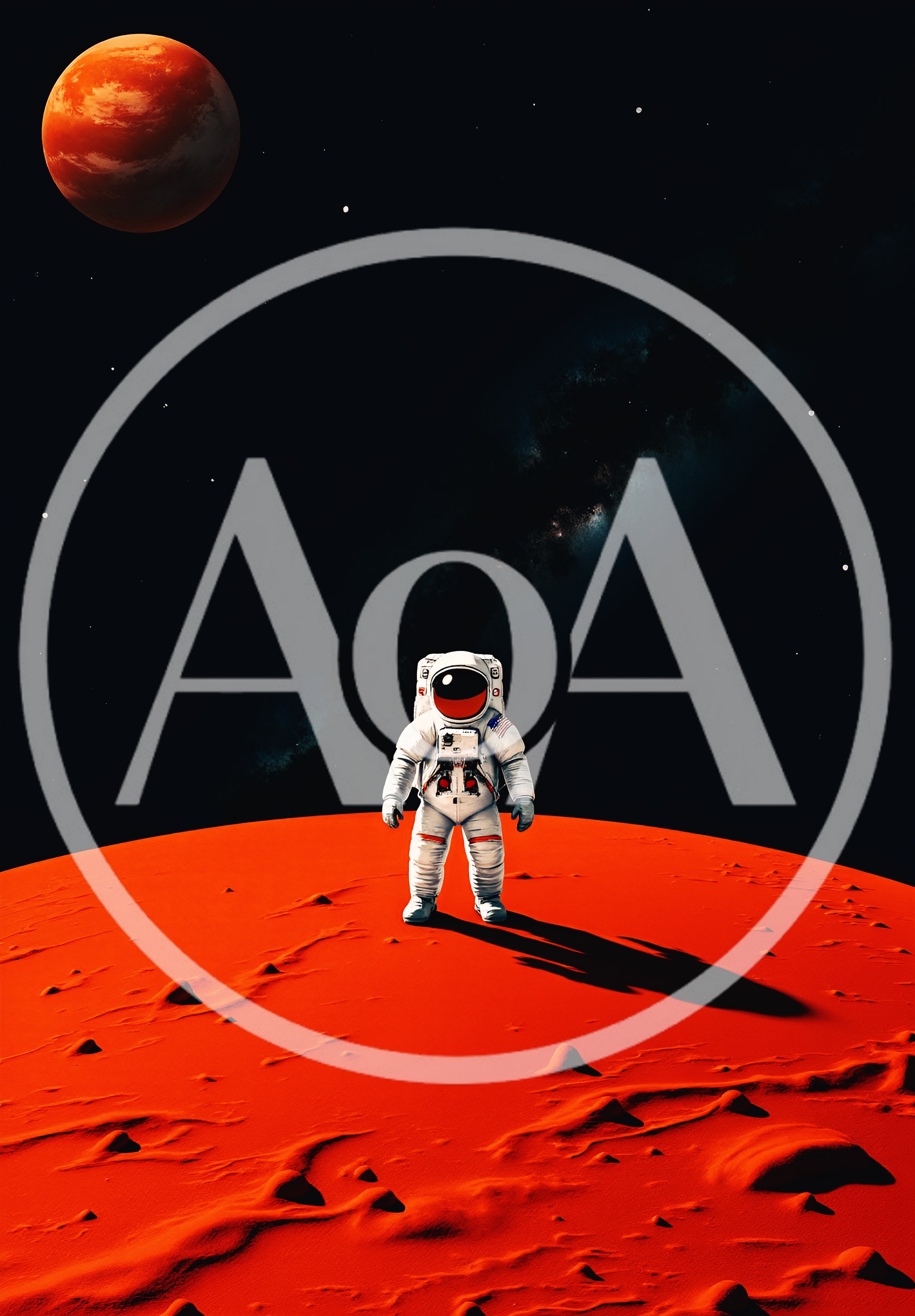 Astronaut Standing Alone On The Surface Of Mars