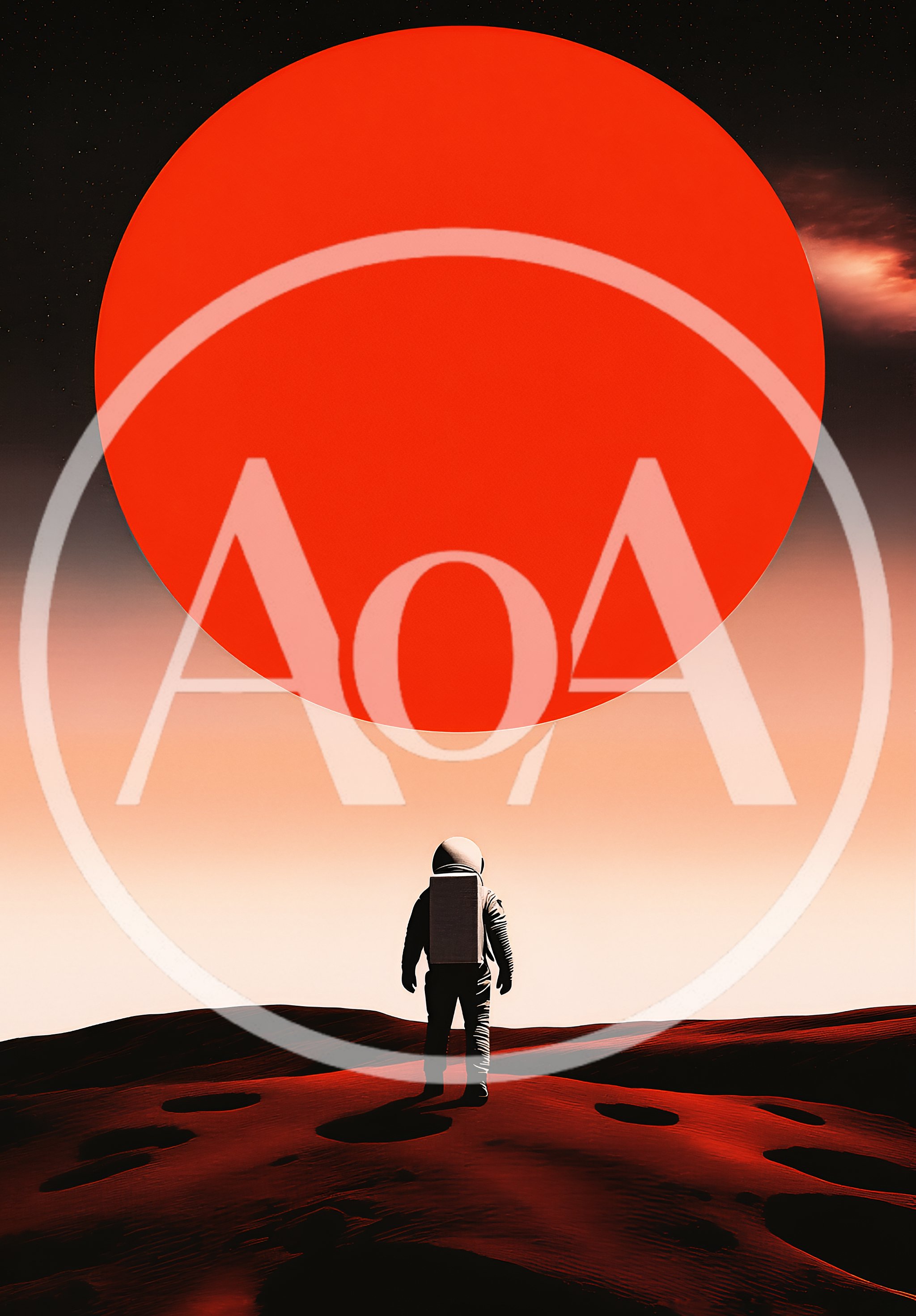 Astronaut Standing On A Red Planet Surface