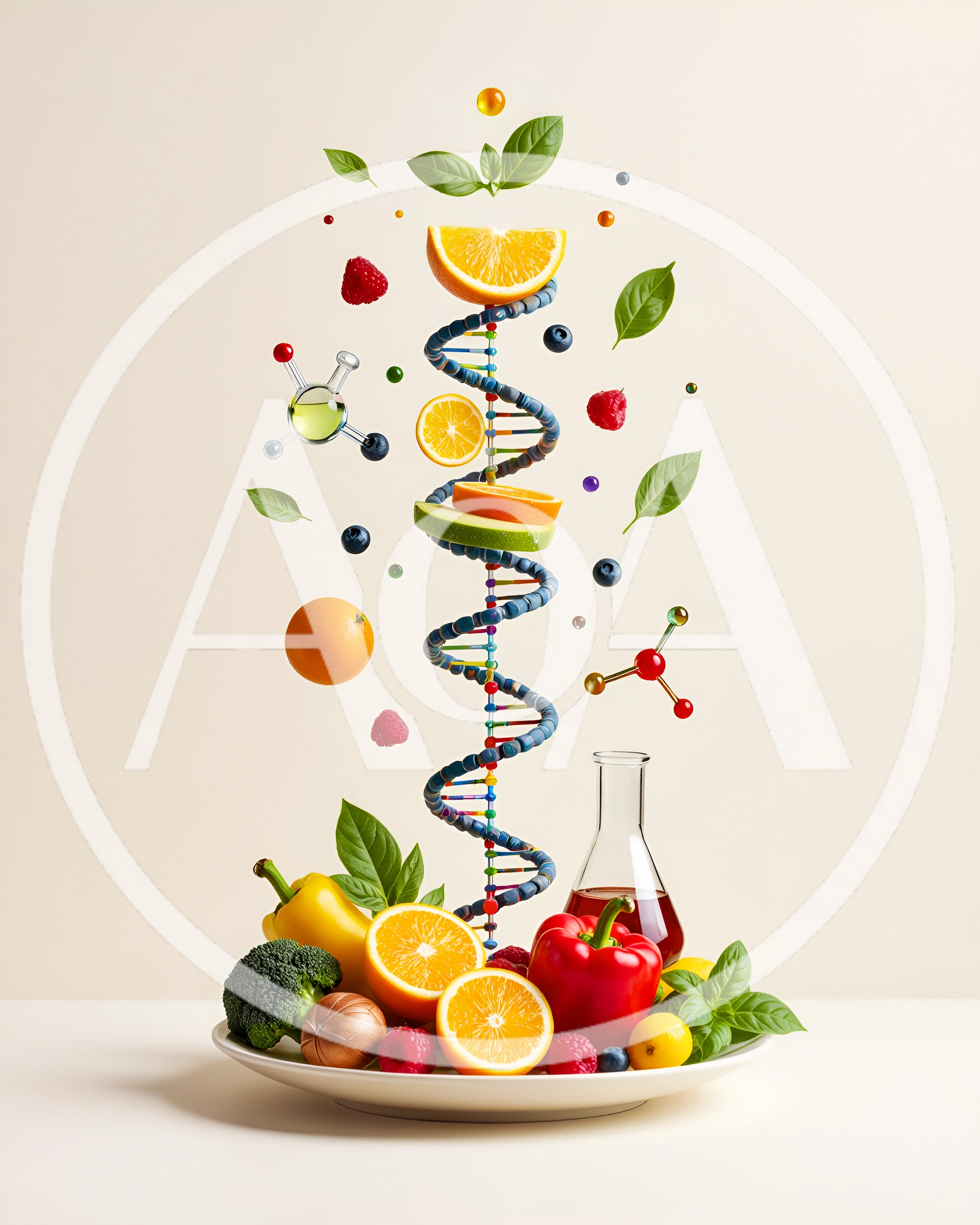 DNA Helix Formed From Fresh Fruits And Vegetables