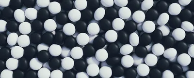 Top Down View Of Black And White Go Stones