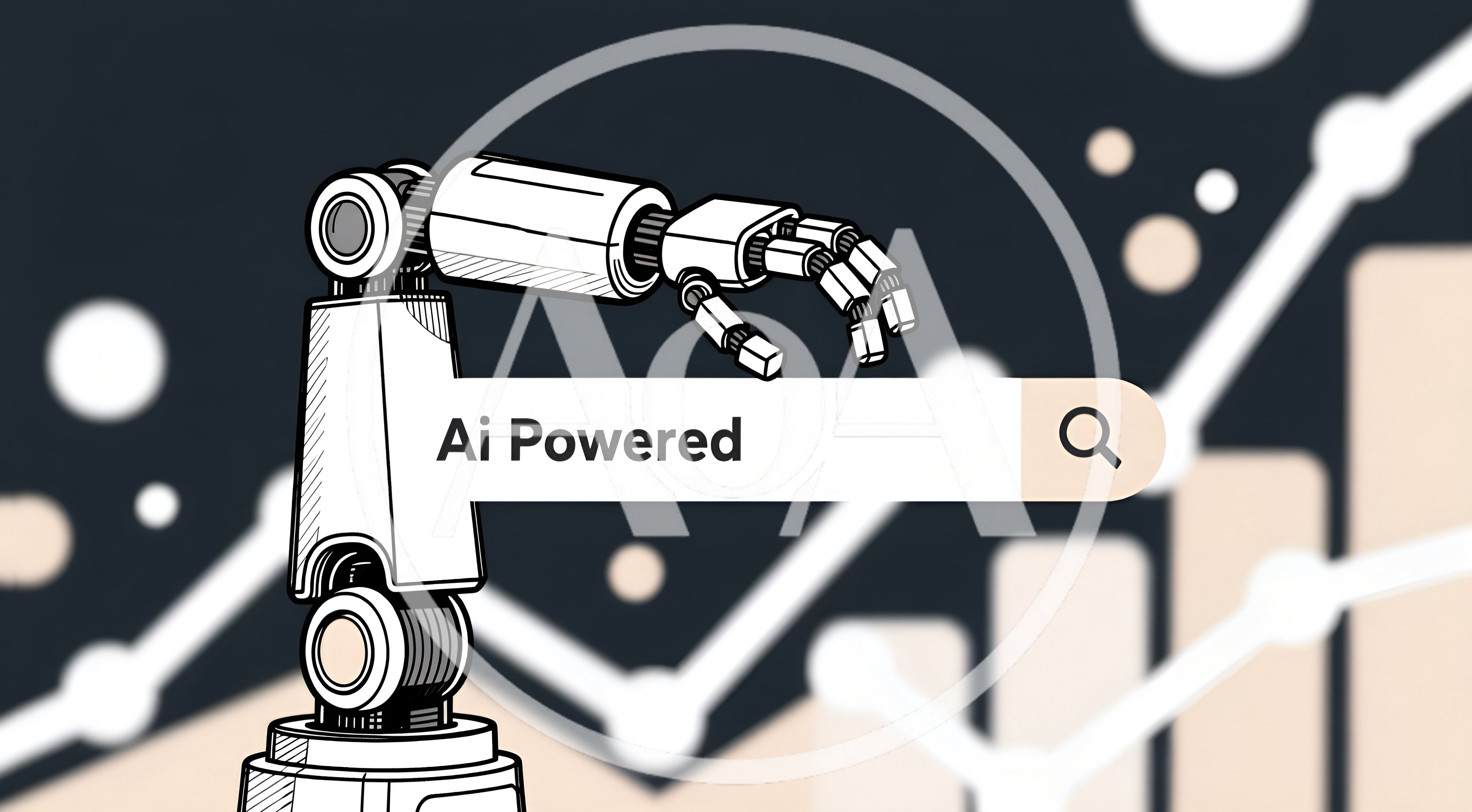 Robotic Arm Holding An AI Powered Search Bar