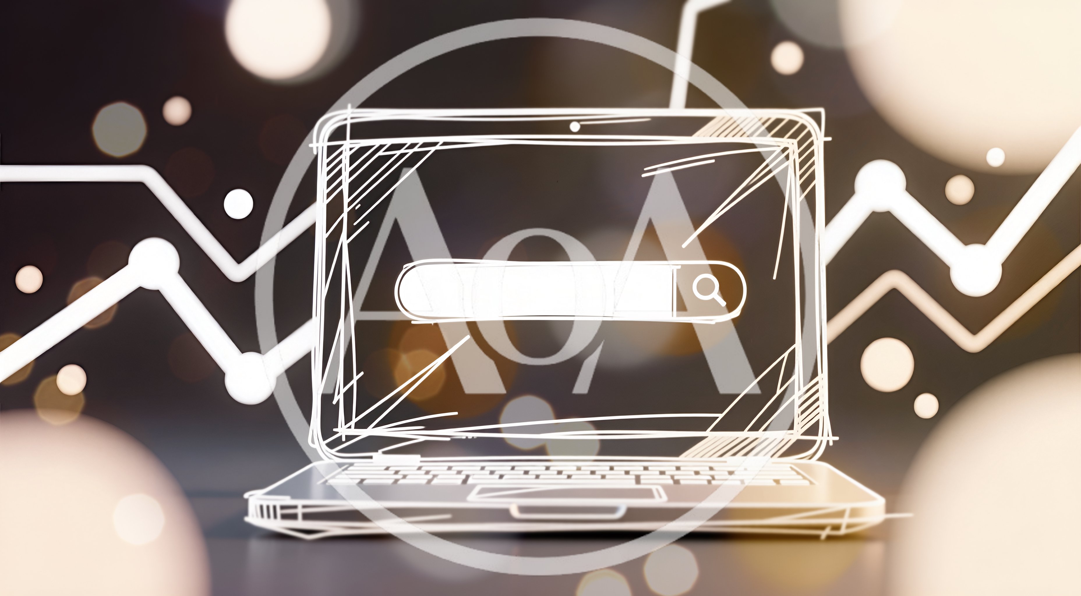Hand Drawn Laptop With Search Bar Illustration