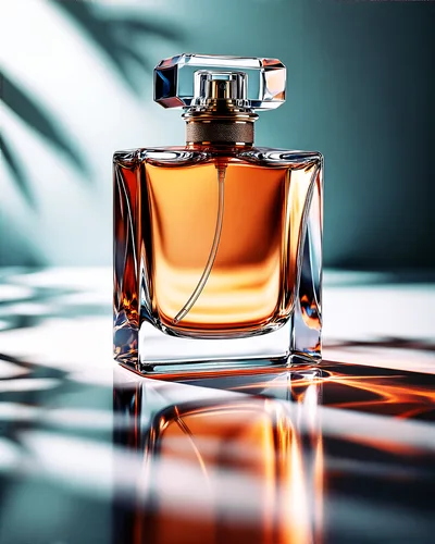 Luxury Perfume Bottle On Reflective Surface