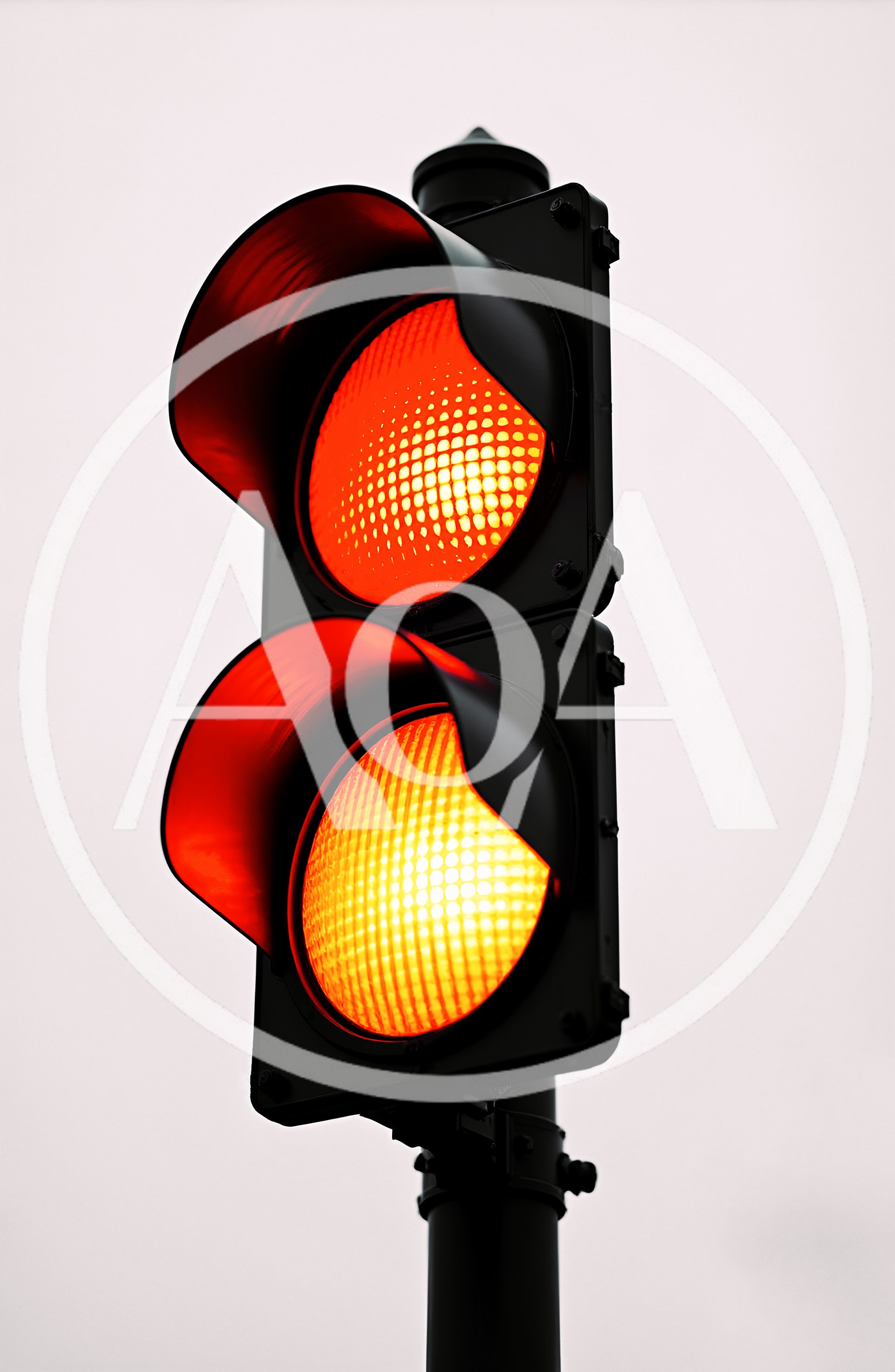 Traffic Light Showing Red And Yellow Signals