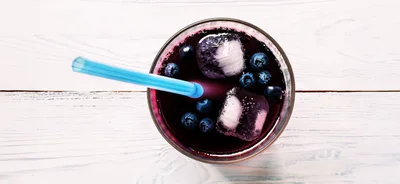 Top View Of A Refreshing Blueberry Drink