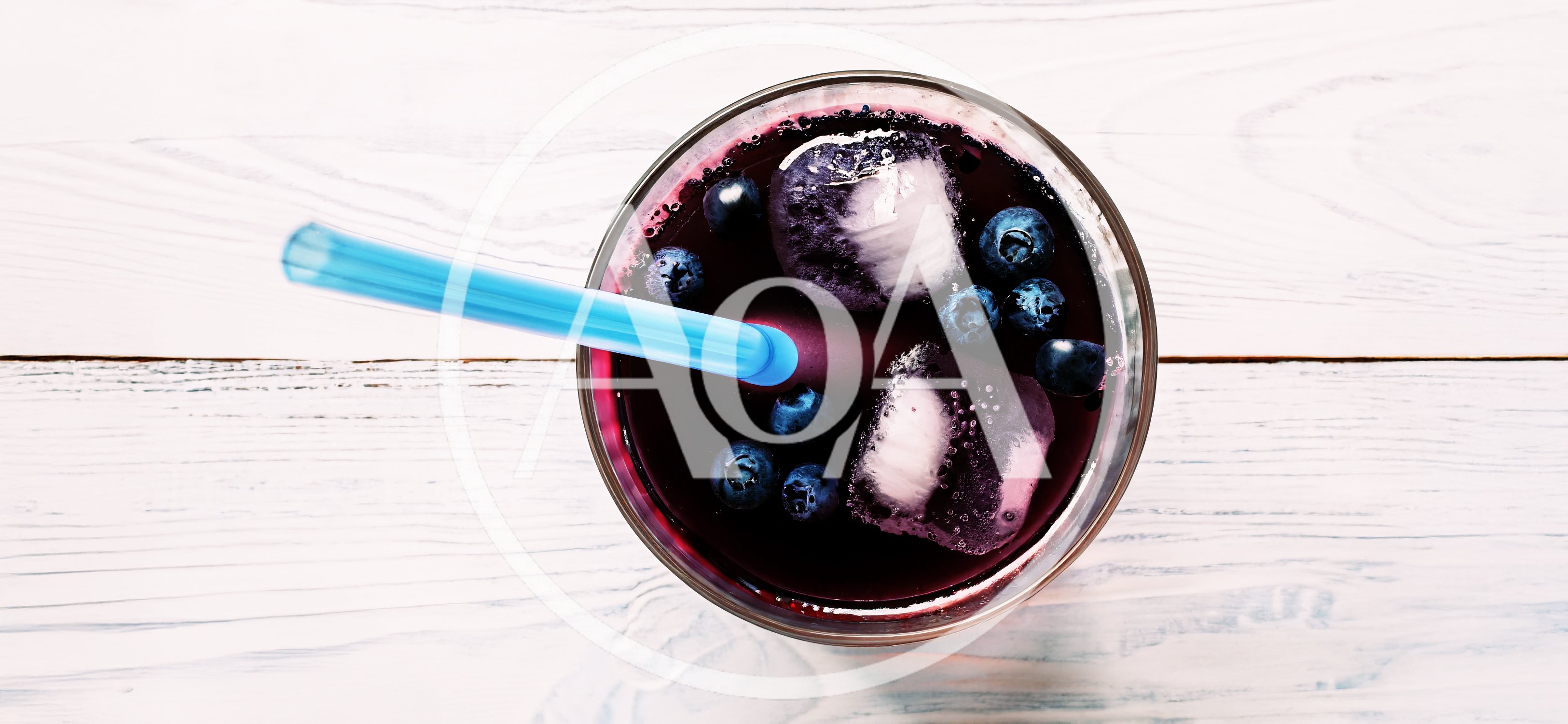 Top View Of A Refreshing Blueberry Drink