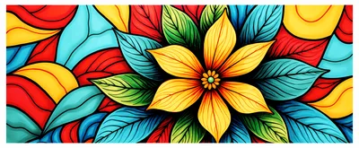 Abstract Floral Pattern With Vibrant Colorful Petals