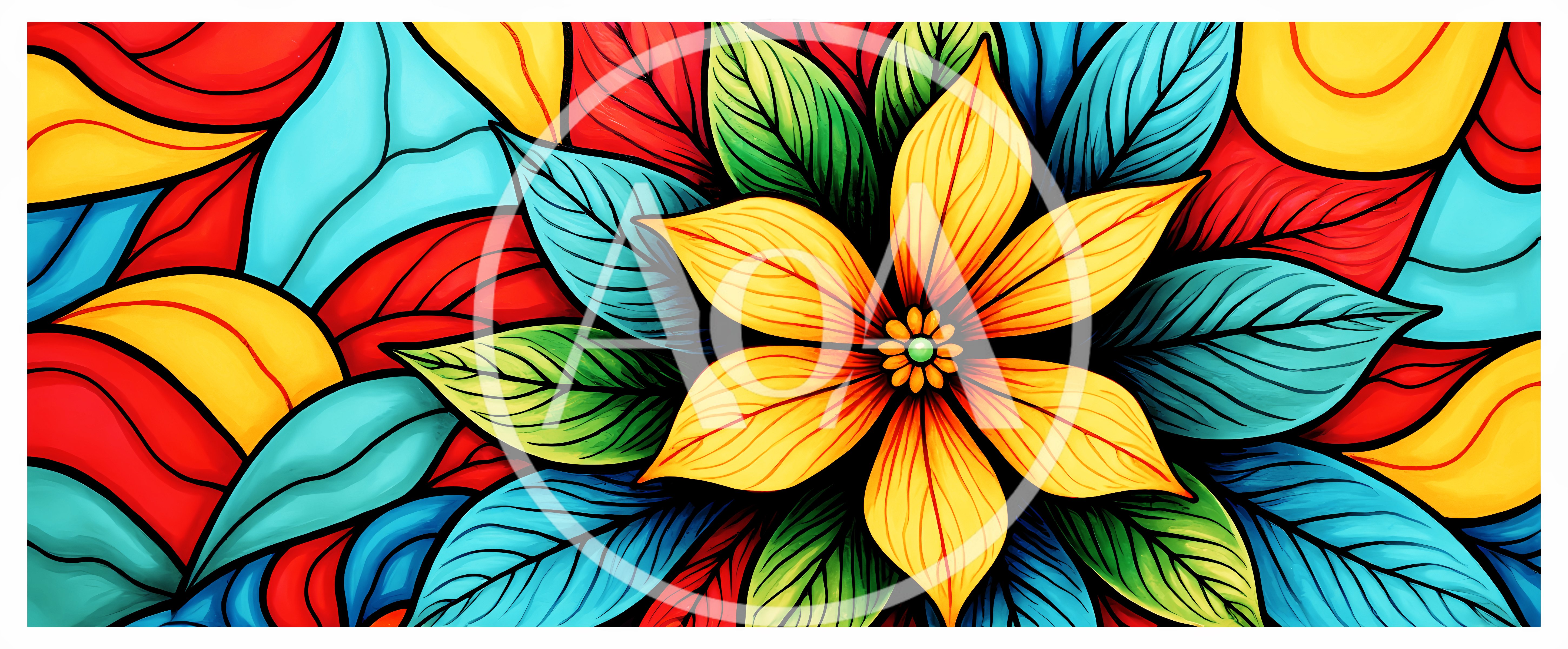 Abstract Floral Pattern With Vibrant Colorful Petals