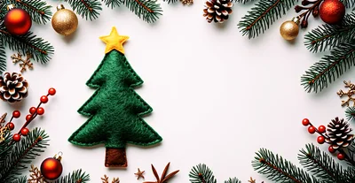 Felt Christmas Tree Ornament With Holiday Decorations
