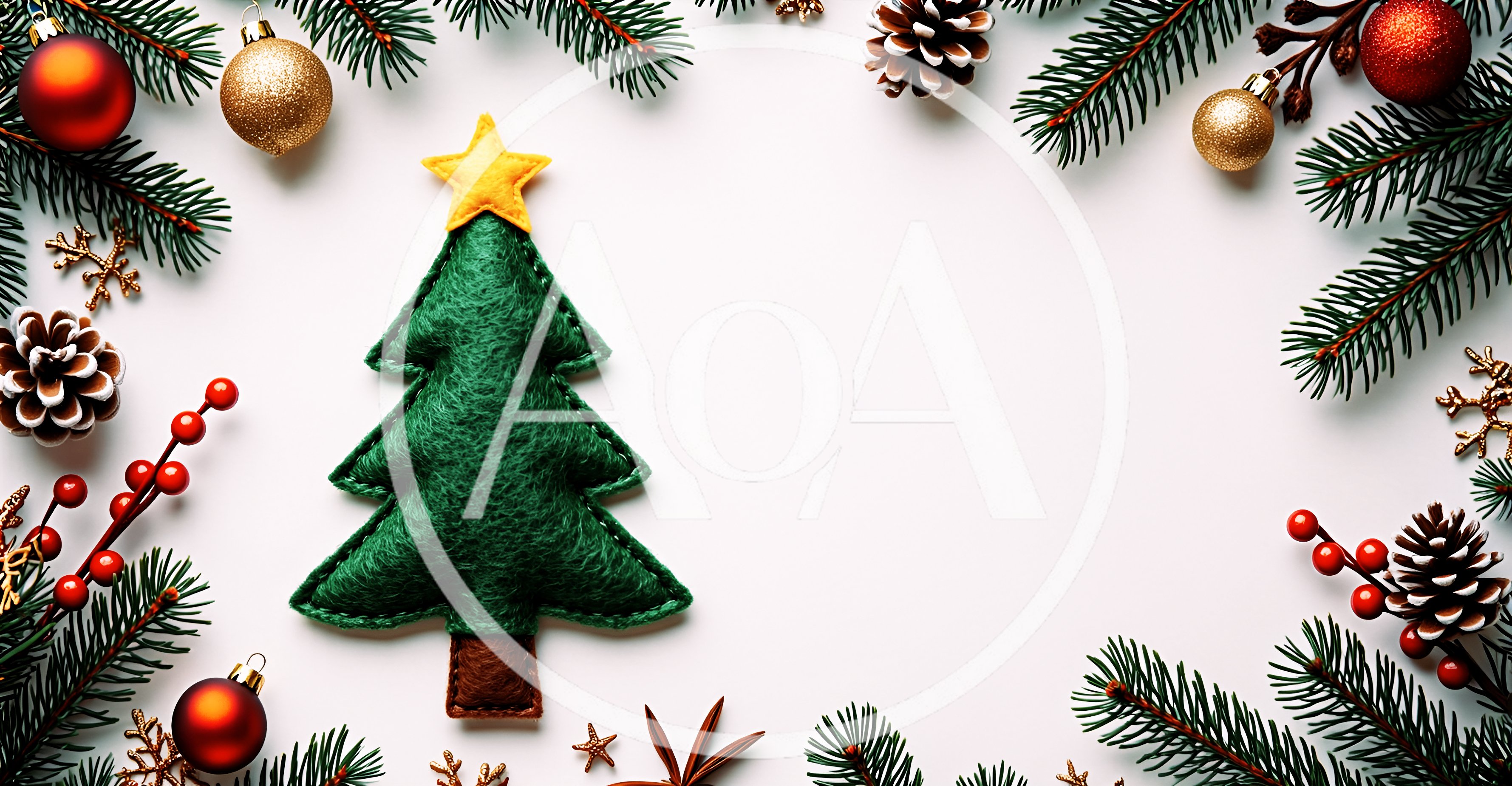 Felt Christmas Tree Ornament With Holiday Decorations