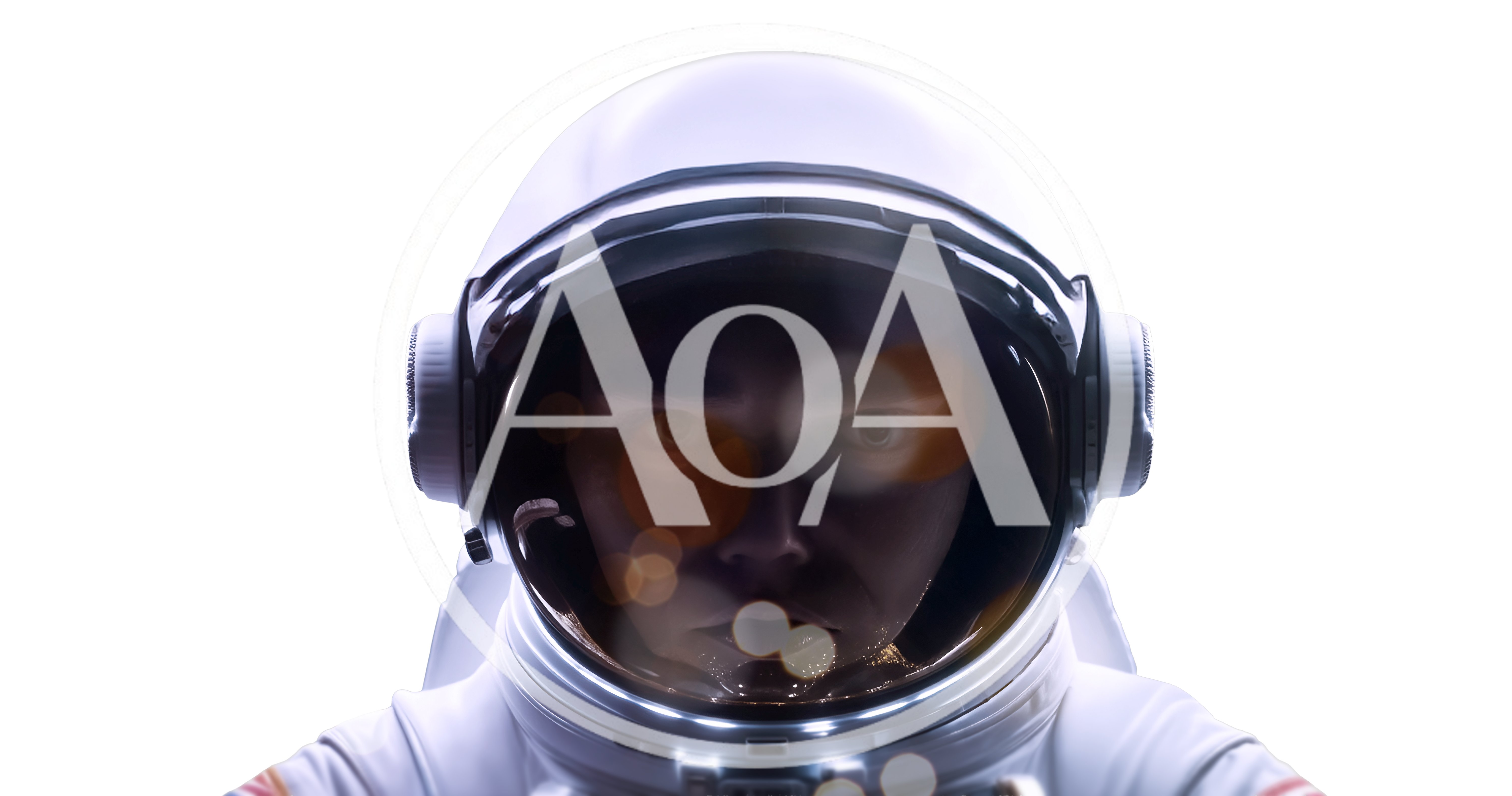 Astronaut Wearing A White Space Helmet Looking Forward