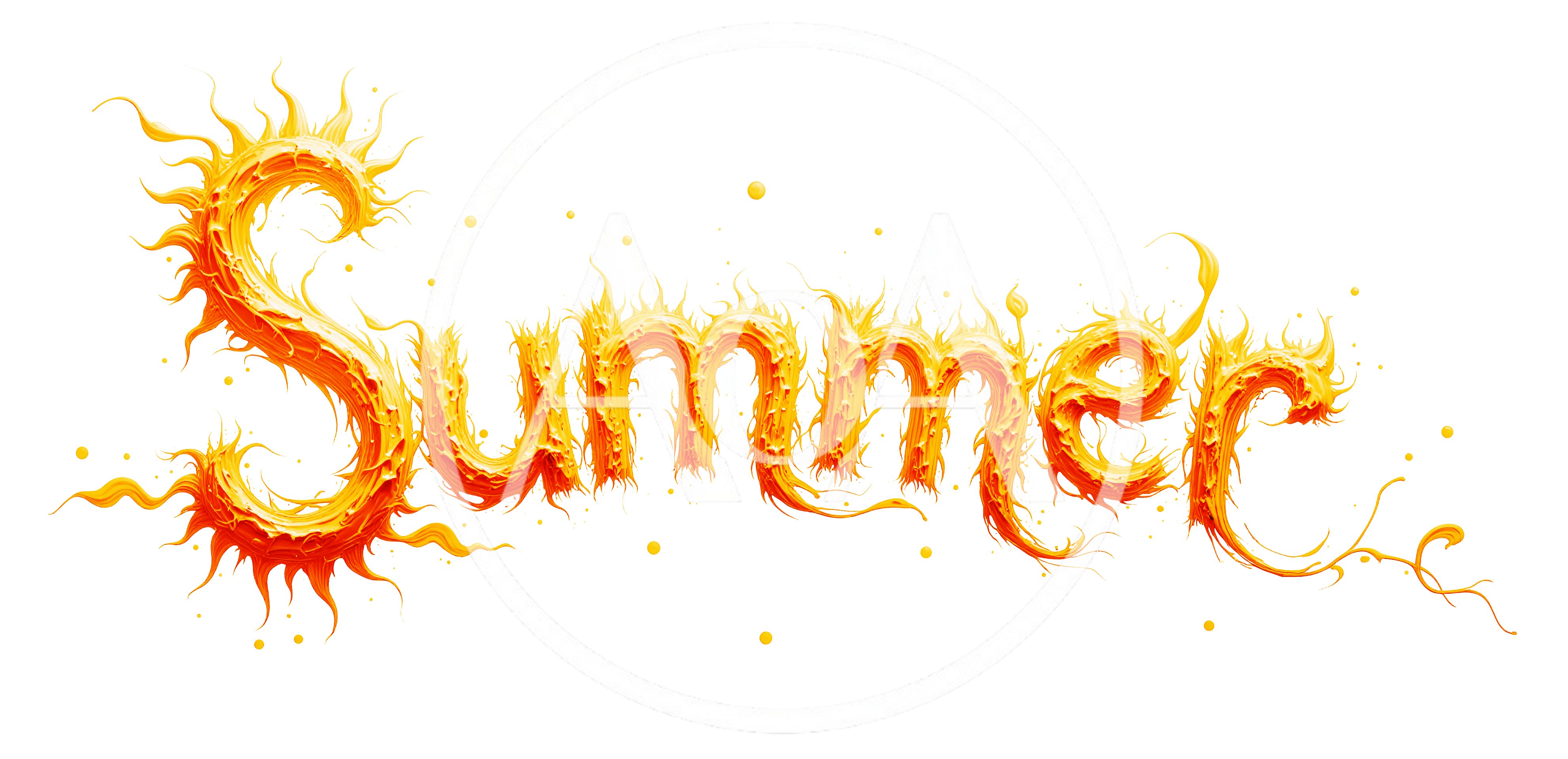 Summer Text Design With Liquid Fire Effect