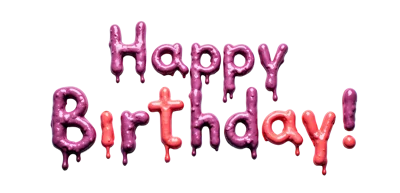 Happy Birthday Text Made Of Dripping Pink Paint