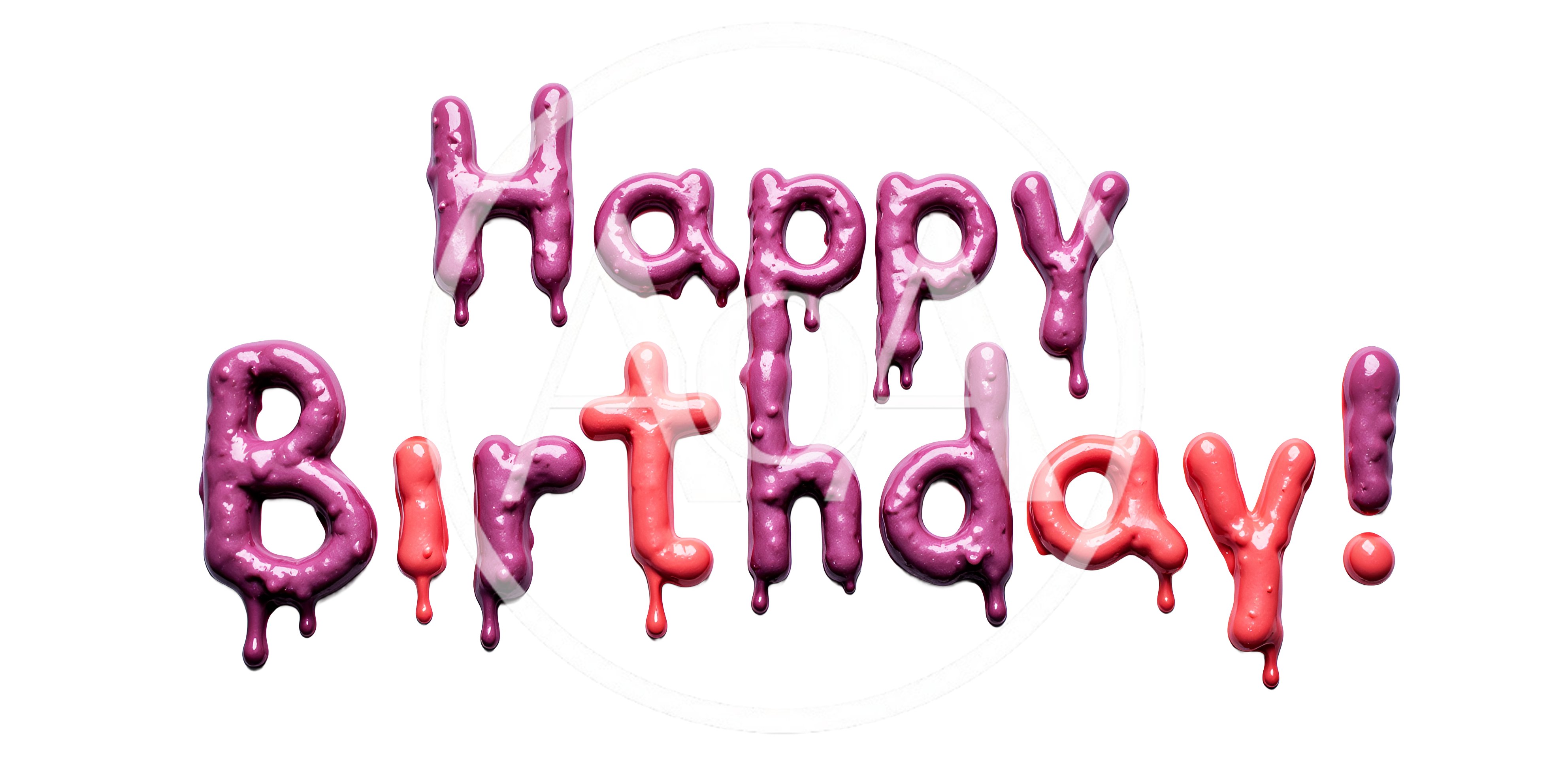 Happy Birthday Text Made Of Dripping Pink Paint