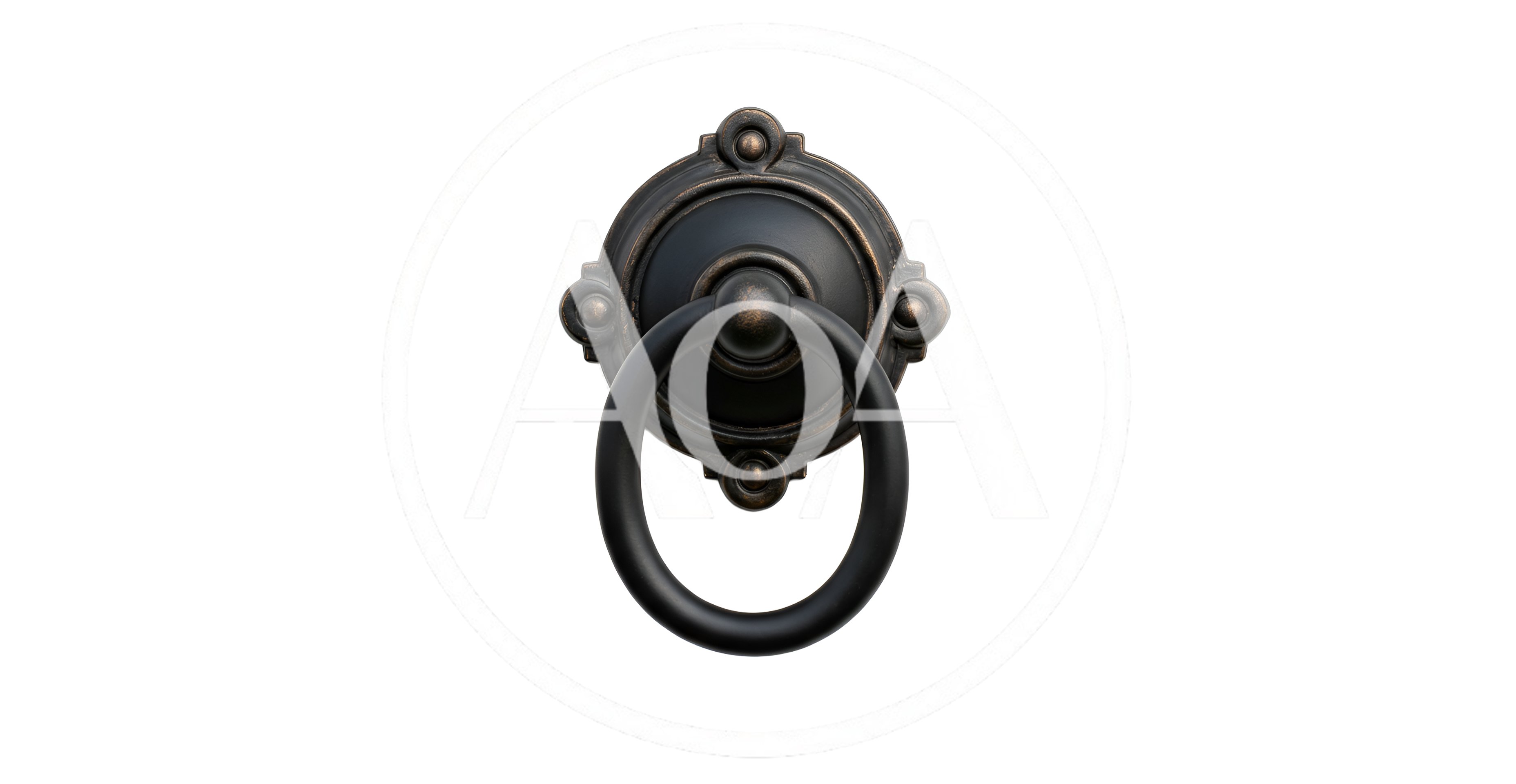 Antique Bronze Door Knocker Isolated On White Background