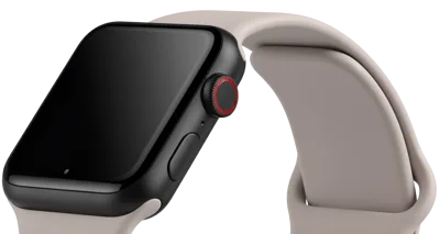 Close Up Of Digital Watch With Beige Sport Band