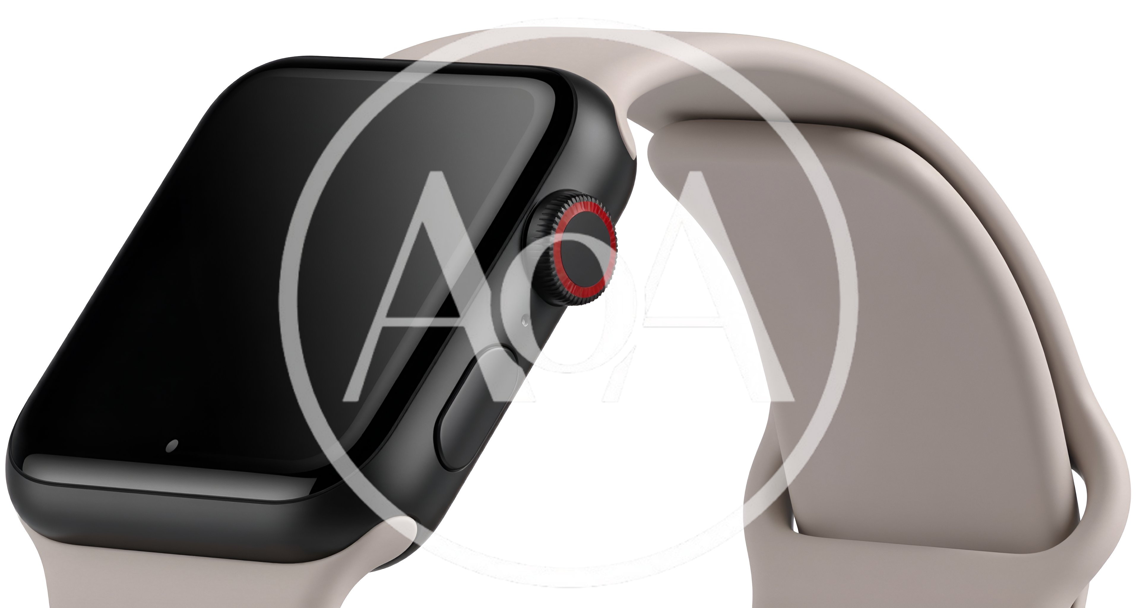 Close Up Of Digital Watch With Beige Sport Band