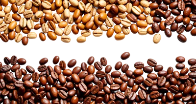 Roasted And Unroasted Coffee Beans Split Screen