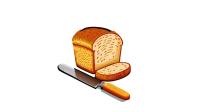 Loaf Of Sliced Bread With A Kitchen Knife