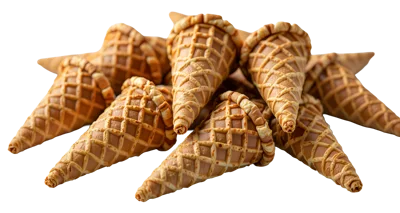 Pile Of Empty Waffle Ice Cream Cones