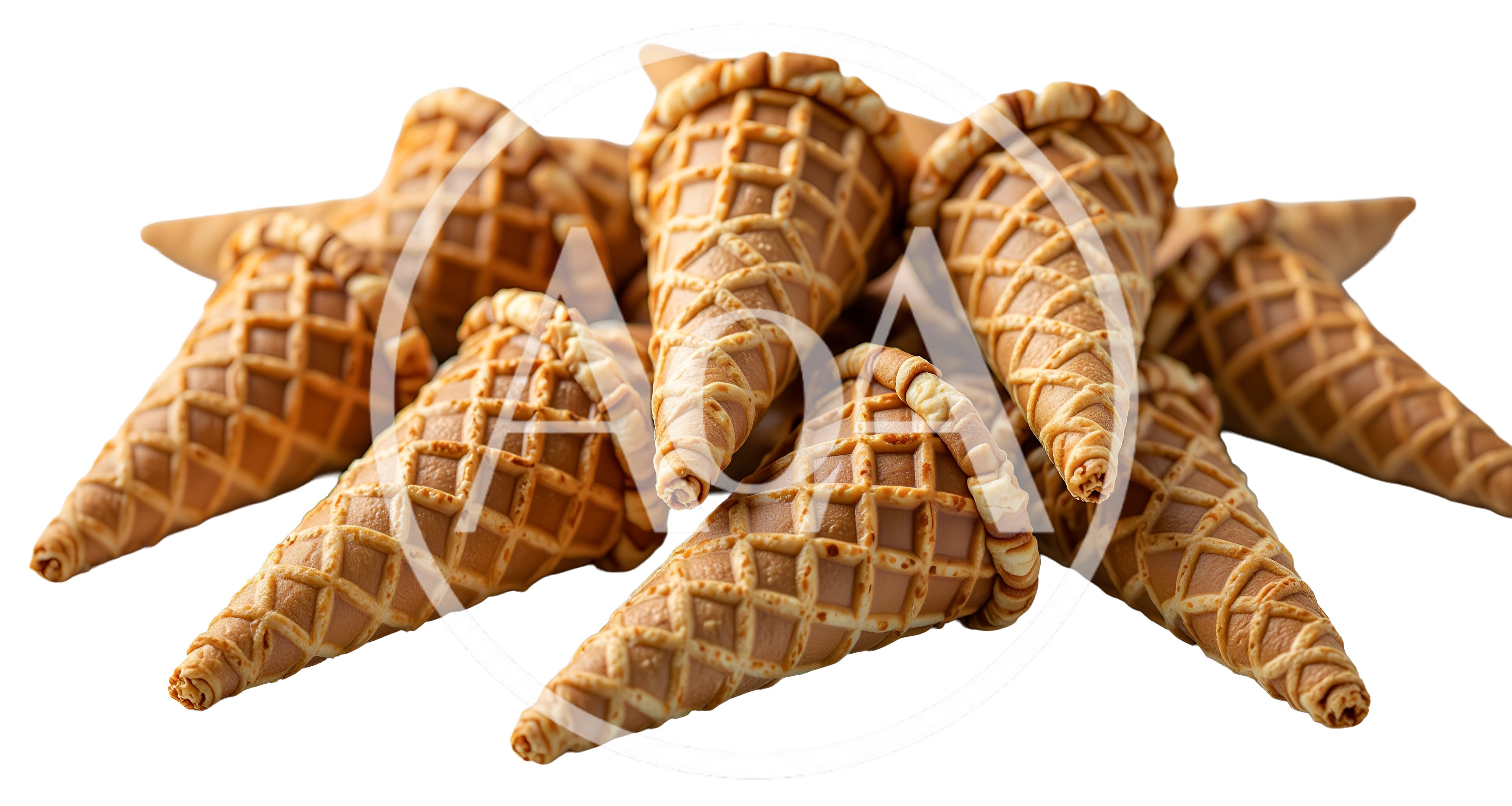 Pile Of Empty Waffle Ice Cream Cones