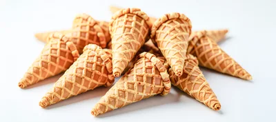 Pile Of Empty Waffle Ice Cream Cones