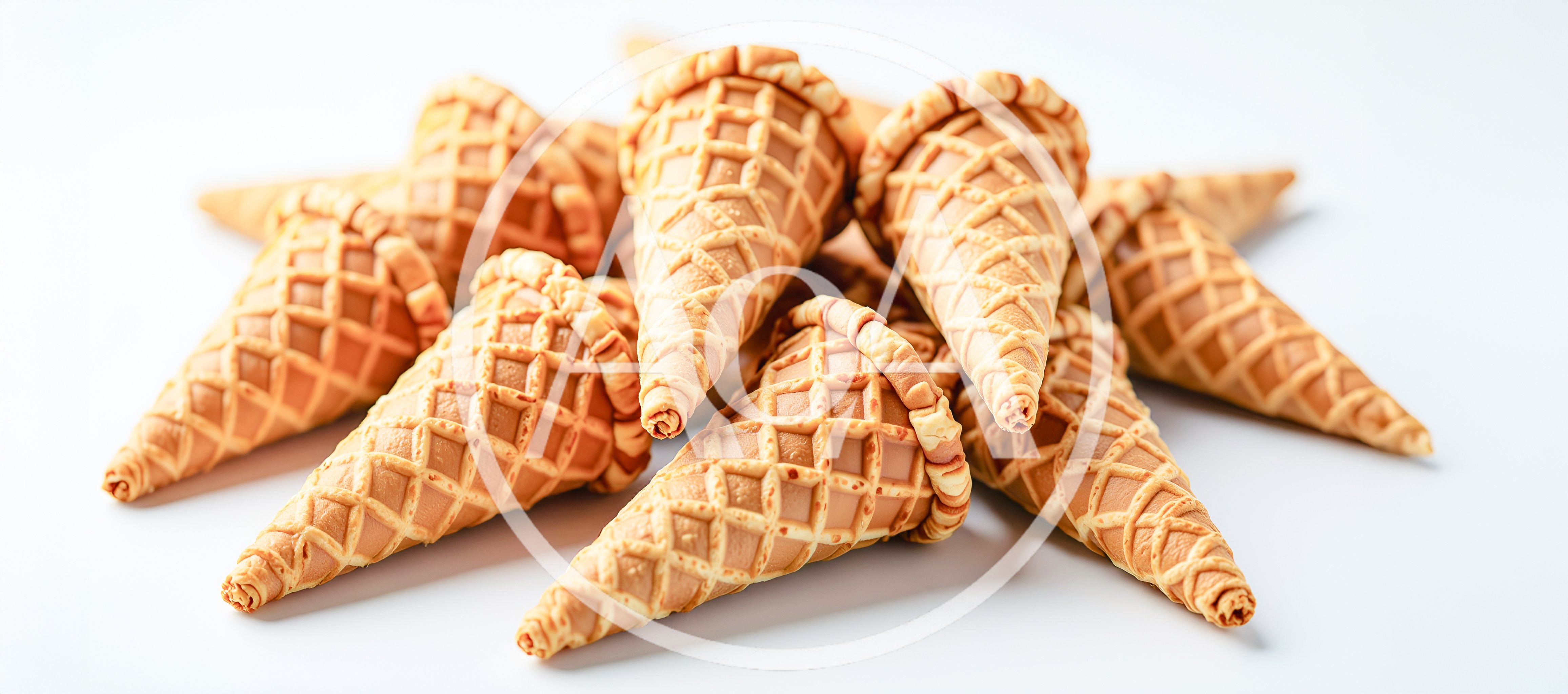 Pile Of Empty Waffle Ice Cream Cones