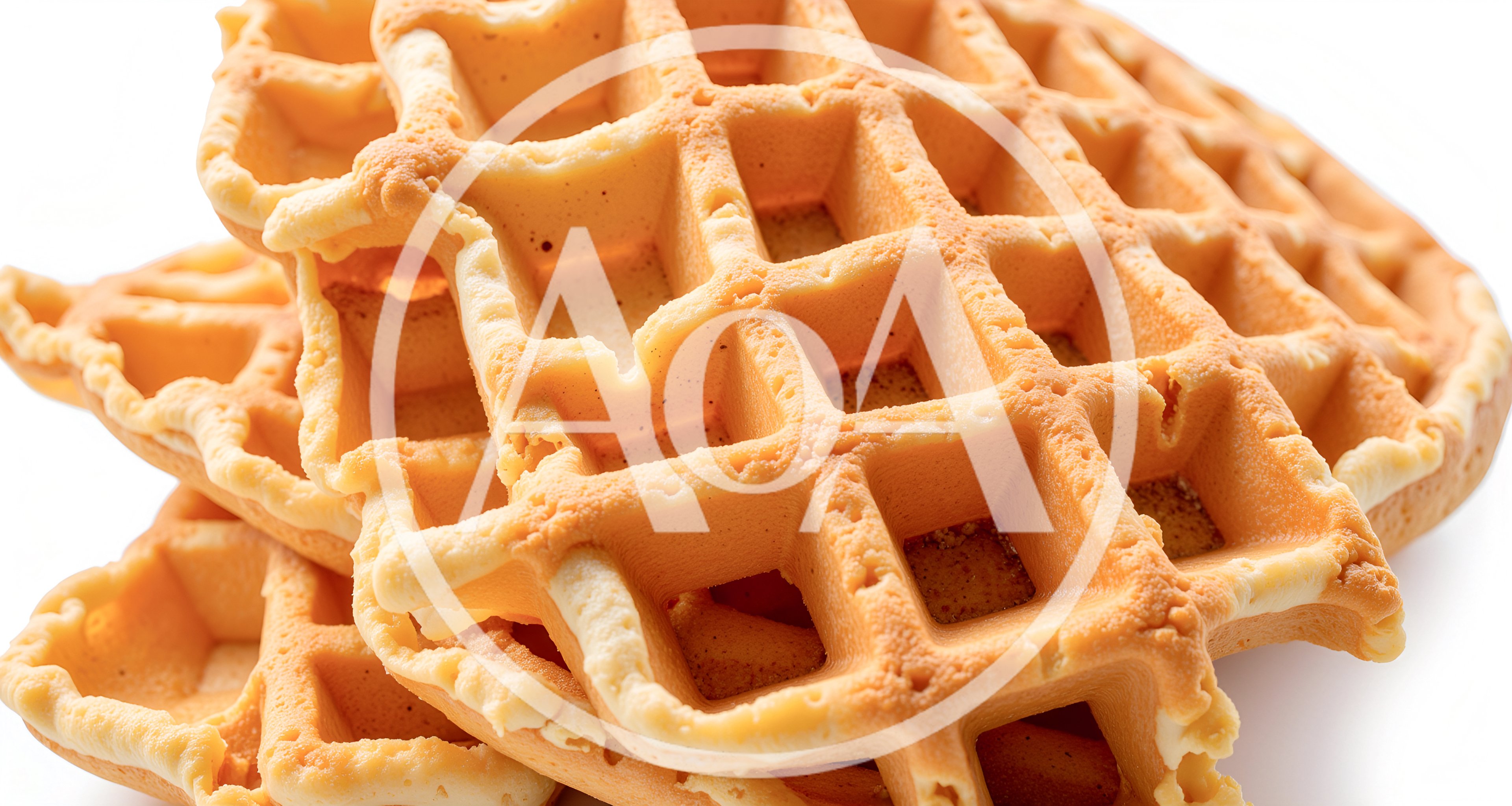 Stack Of Freshly Baked Golden Brown Waffles