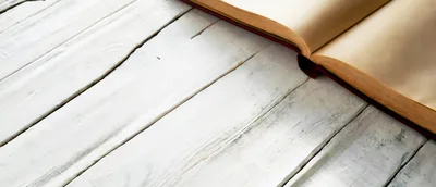 Open Blank Book On White Wooden Table