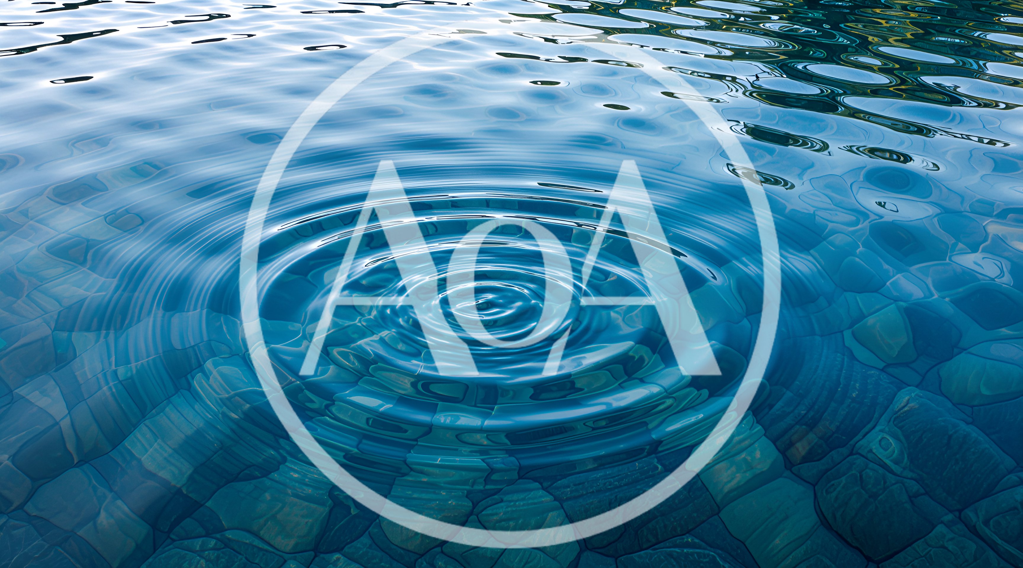 Concentric Ripples Expanding On Clear Blue Water Surface