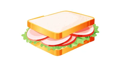 Fresh Ham And Lettuce Sandwich Illustration