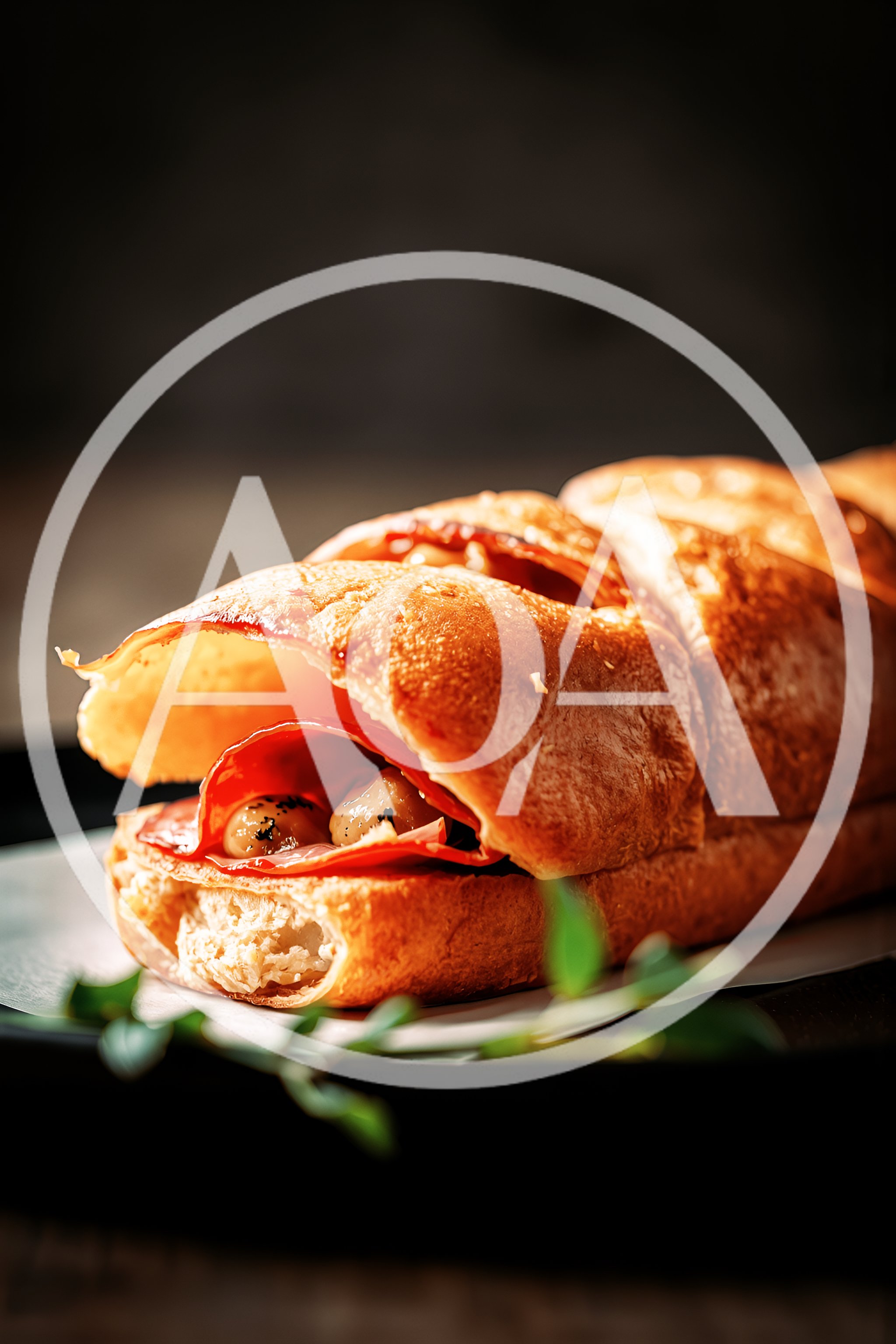 Gourmet Submarine Sandwich With Salami And Garlic