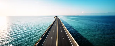 Aerial View Of Seven Mile Bridge In Florida Keys