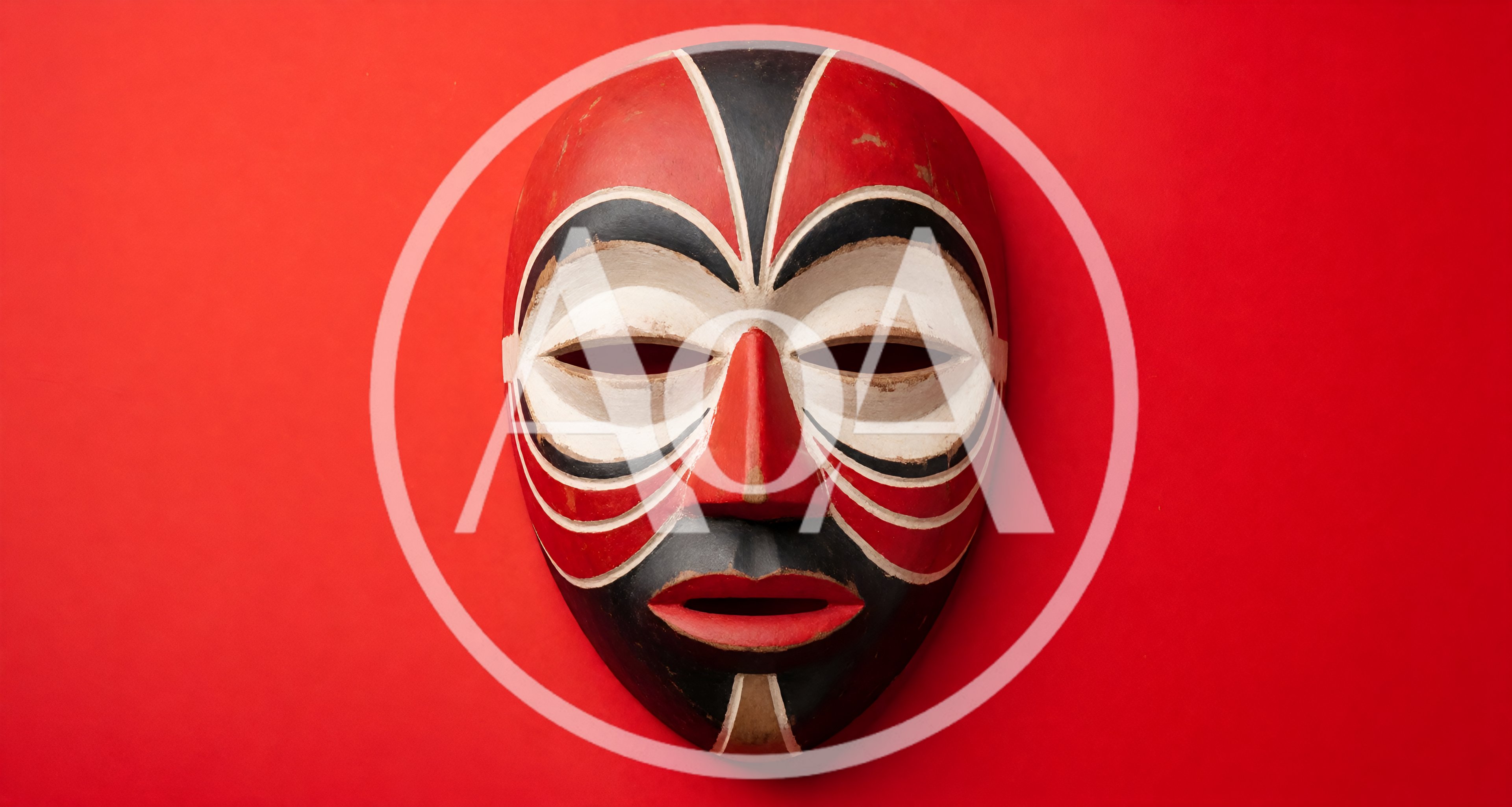Traditional African Tribal Mask On Red Background