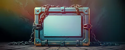 Locked Metal Crate With Heavy Chains