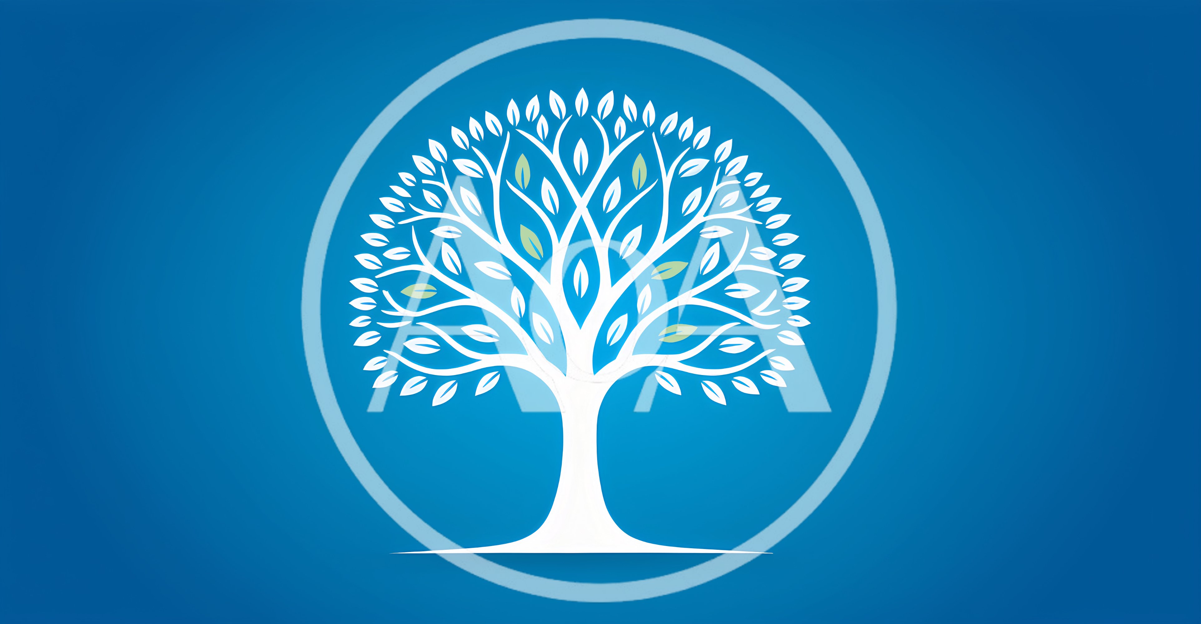 Stylized White Tree Illustration On Blue Background