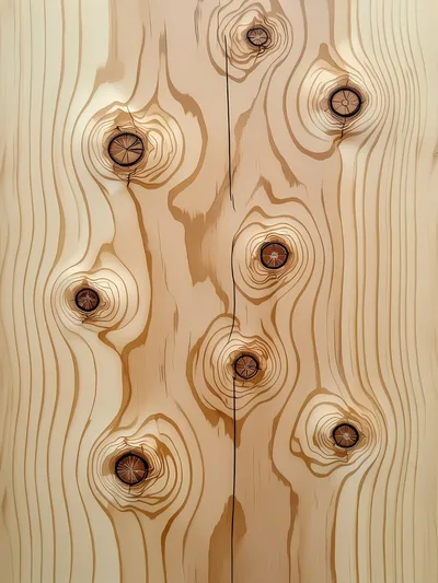 Natural Pine Wood Grain Texture With Knots