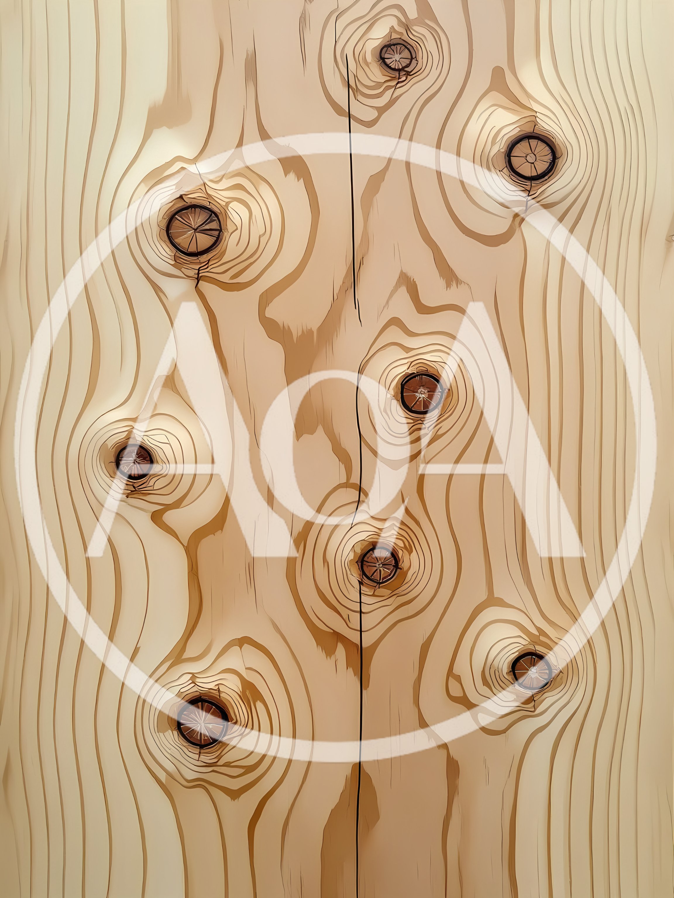 Natural Pine Wood Grain Texture With Knots