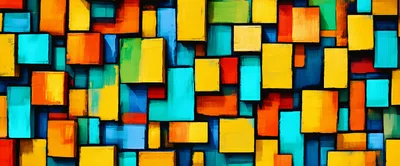 Abstract Geometric Pattern Of Colorful Painted Rectangular Blocks