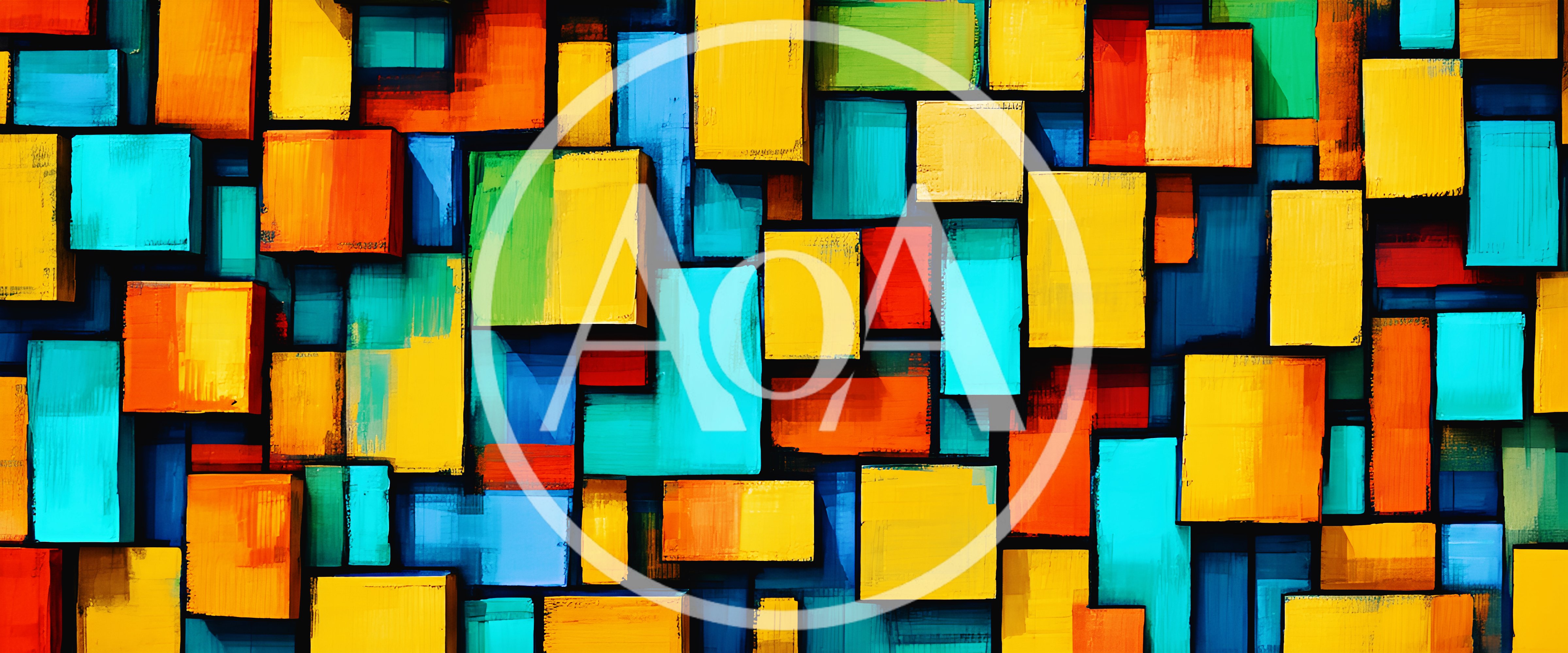 Abstract Geometric Pattern Of Colorful Painted Rectangular Blocks