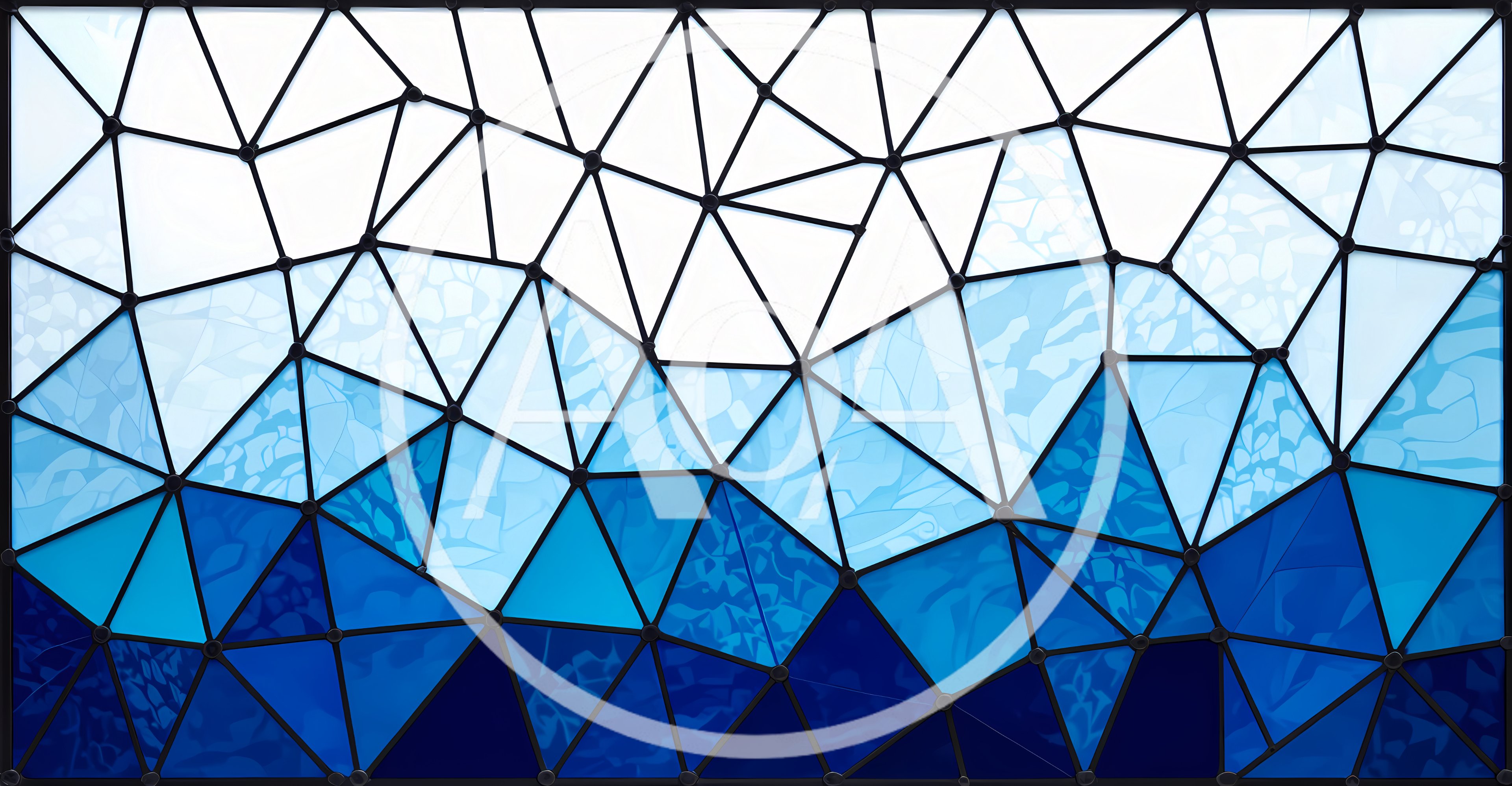Abstract Geometric Stained Glass Window Pattern