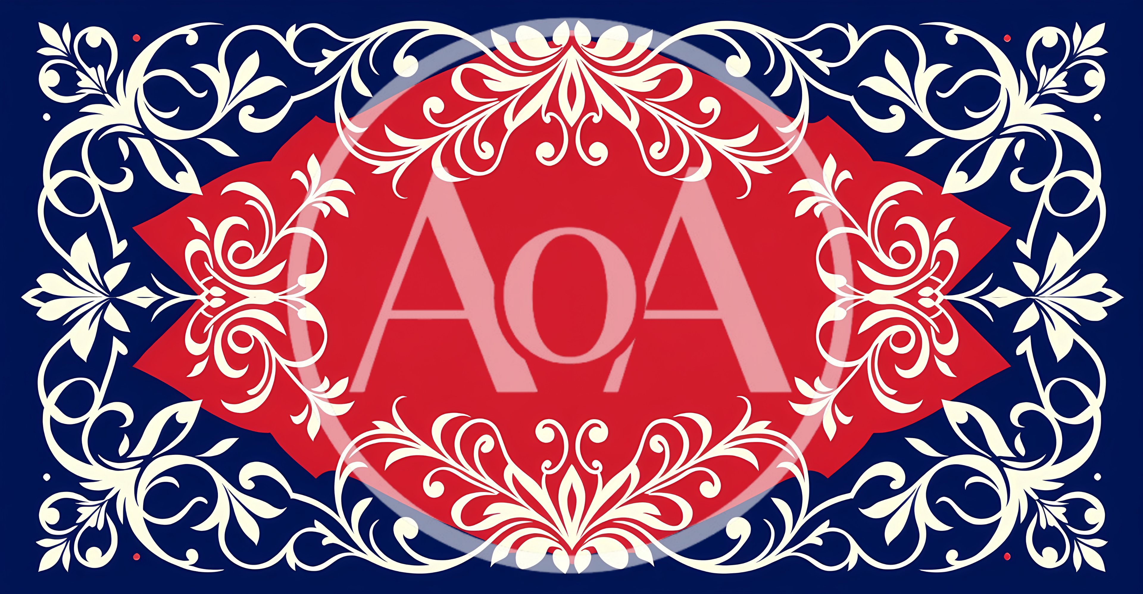 Decorative Red And Blue Ornamental Floral Frame