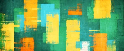 Abstract Oil Painting With Vibrant Geometric Color Blocks