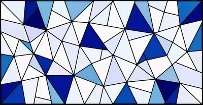 Abstract Geometric Stained Glass Pattern In Blue Tones