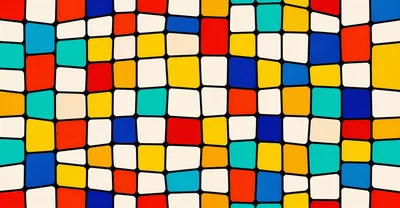 Abstract Geometric Pattern With Colorful Rounded Rectangles