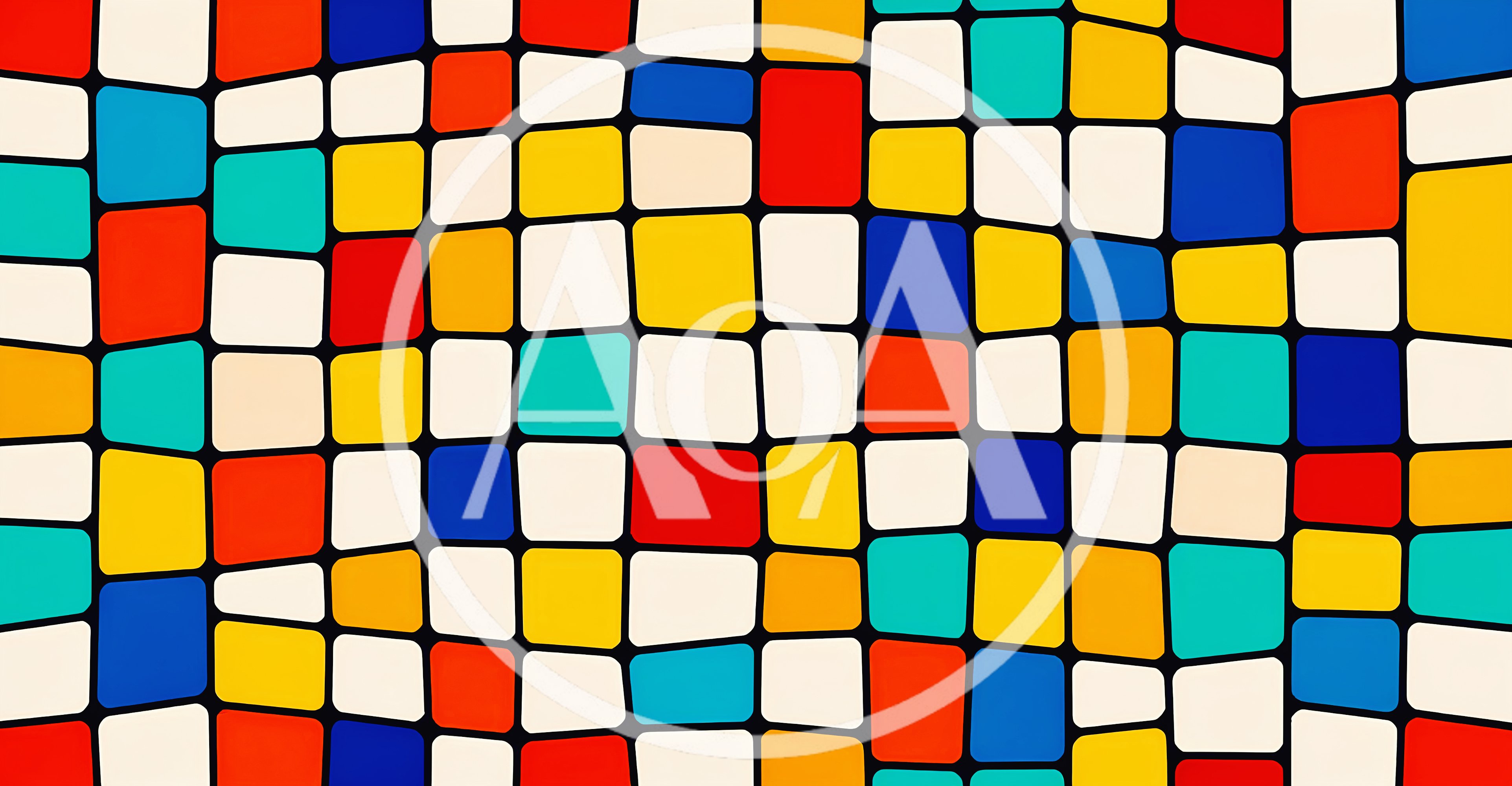Abstract Geometric Pattern With Colorful Rounded Rectangles
