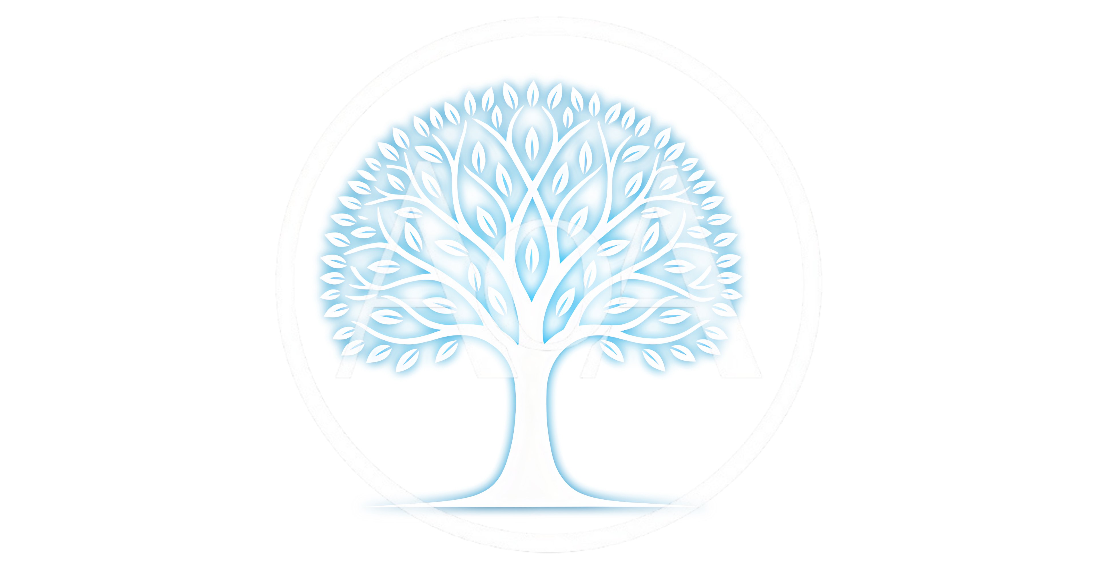 Stylized White Tree Illustration With Soft Blue Glow