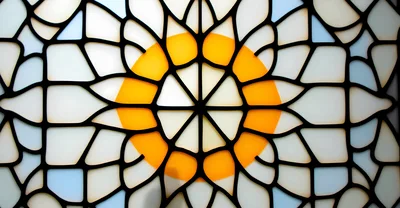 Intricate Geometric Stained Glass Window Pattern