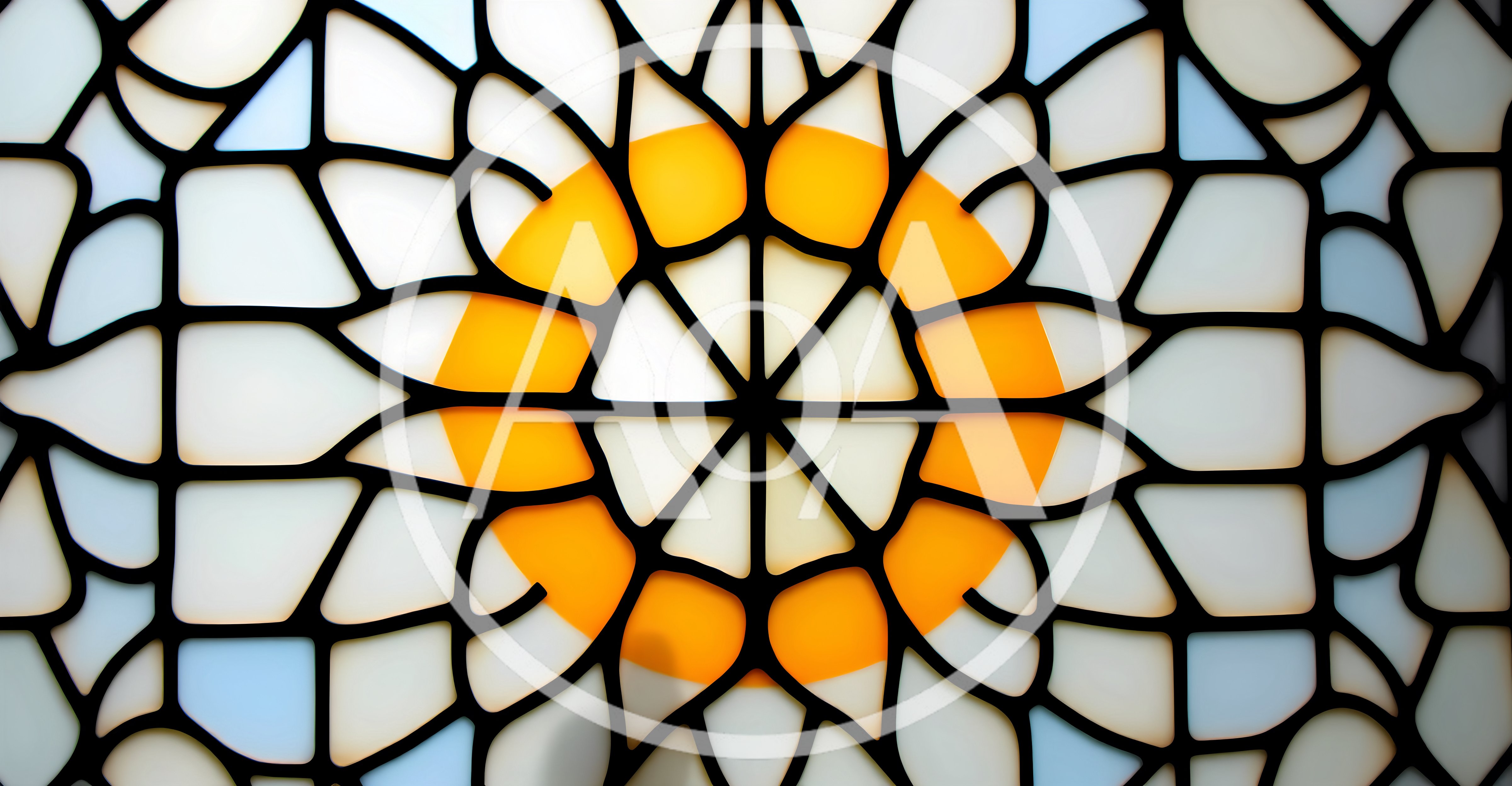 Intricate Geometric Stained Glass Window Pattern